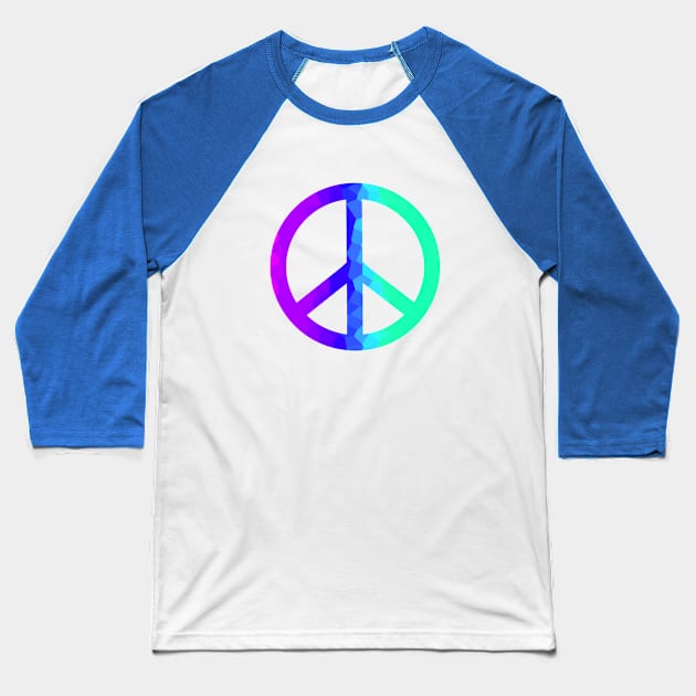 Psychedelic Retro Peace Sign Baseball T-Shirt by SartorisArt1